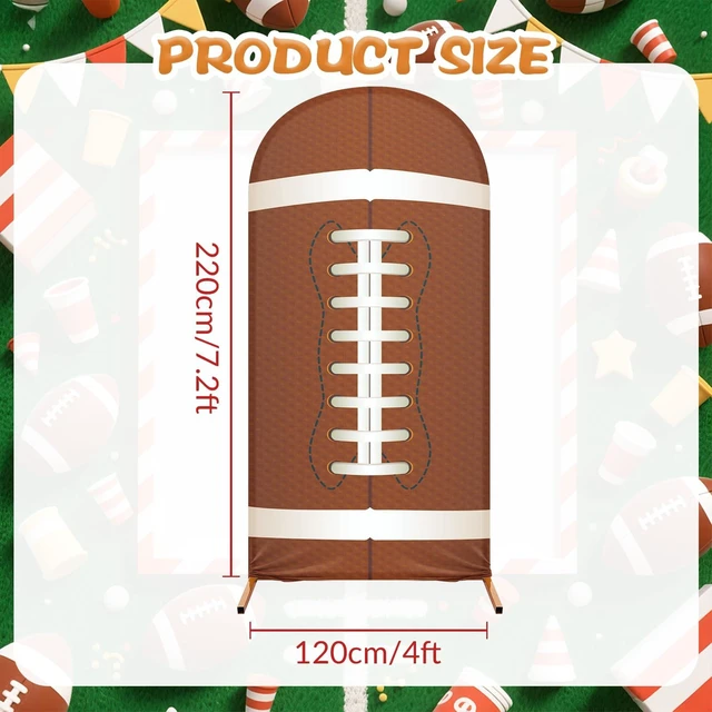 Alt view image 2 of 7 - 7.2 ft Football Arch Cover Backdrop Football Party Decorations Football Field Stretchy Spandex Fitted, Balloon Stands Backdrop for Sports Theme Birthday Party Photography Decoration