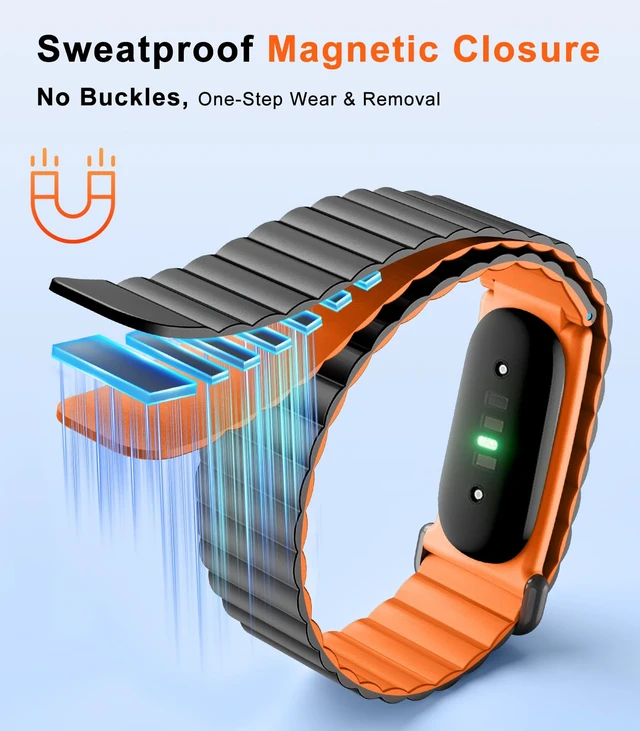 Alt view image 4 of 7 - Magnetic Sport Soft Silicone Band Compatible with Fitbit Air Lightweight Active Bands Compatible with Fitbit Air Women Men, Adjustable Sweatproof Wristband for Fitness, Sleep, Daily Wear