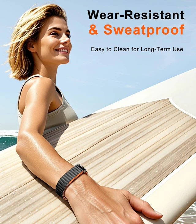 Alt view image 7 of 7 - Magnetic Sport Soft Silicone Band Compatible with Fitbit Air Lightweight Active Bands Compatible with Fitbit Air Women Men, Adjustable Sweatproof Wristband for Fitness, Sleep, Daily Wear