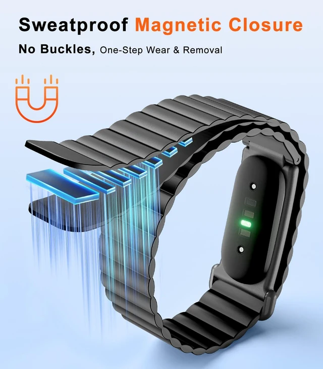 Alt view image 4 of 7 - Magnetic Sport Soft Silicone Band Compatible with Fitbit Air Lightweight Active Bands Compatible with Fitbit Air Women Men, Adjustable Sweatproof Wristband for Fitness, Sleep, Daily Wear