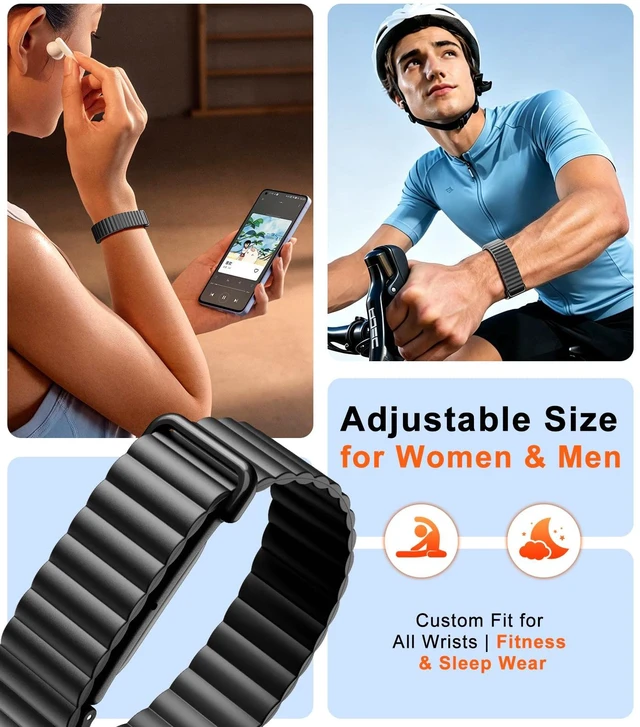 Alt view image 5 of 7 - Magnetic Sport Soft Silicone Band Compatible with Fitbit Air Lightweight Active Bands Compatible with Fitbit Air Women Men, Adjustable Sweatproof Wristband for Fitness, Sleep, Daily Wear