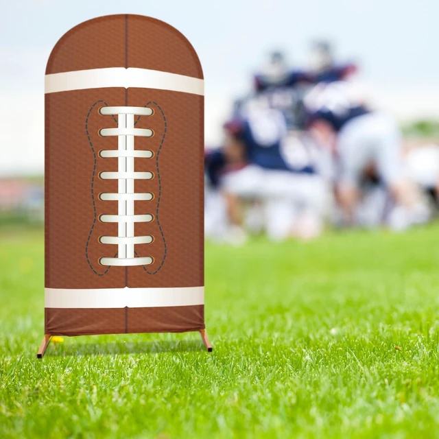 Alt view image 6 of 7 - 7.2 ft Football Arch Cover Backdrop Football Party Decorations Football Field Stretchy Spandex Fitted, Balloon Stands Backdrop for Sports Theme Birthday Party Photography Decoration