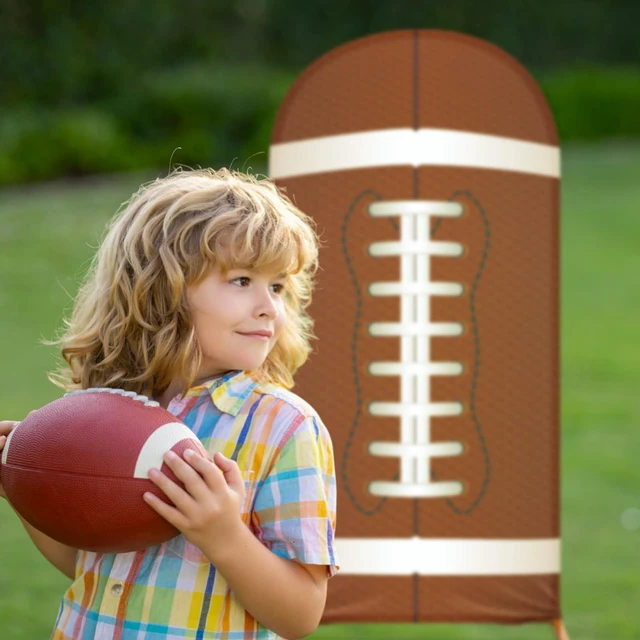Alt view image 7 of 7 - 7.2 ft Football Arch Cover Backdrop Football Party Decorations Football Field Stretchy Spandex Fitted, Balloon Stands Backdrop for Sports Theme Birthday Party Photography Decoration