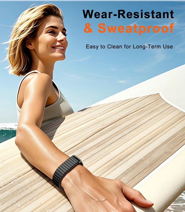 Alt view image 7 of 7 - Magnetic Sport Soft Silicone Band Compatible with Fitbit Air Lightweight Active Bands Compatible with Fitbit Air Women Men, Adjustable Sweatproof Wristband for Fitness, Sleep, Daily Wear