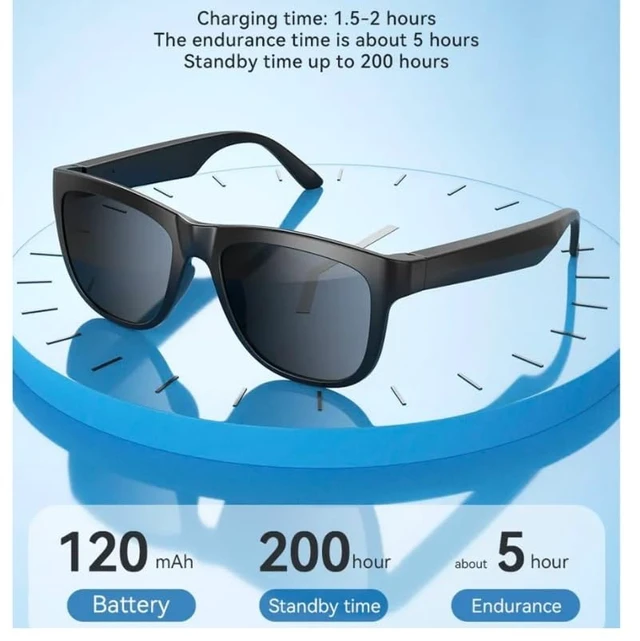 Alt view image 6 of 7 - GS01 Smart Bluetooth Sunglasses, Audio Sunglasses With Speaker, UV400 Polarized lens, Open Ear Music, Touch Control