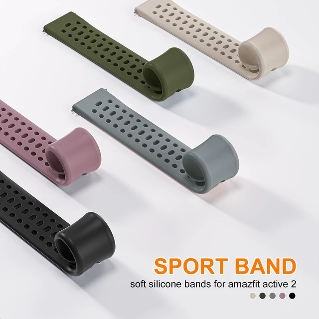 Alt view image 4 of 7 - Watch Bands for Amazfit Active 2/Active 3 Premium/Active 5 Pack 20mm Soft Silicone Replacement Sports Strap for Amazfit Cheetah 2 Pro/GTS 4/Bip 3 Pro/U Pro Accessory Women Men