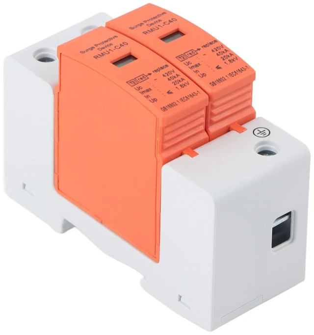 Alt view image 4 of 7 - 2Pcs AC 420V 2P Protector SPD Protective Devices AC Arrester Protector Home Circuit Breaker (Imax: 40kA)