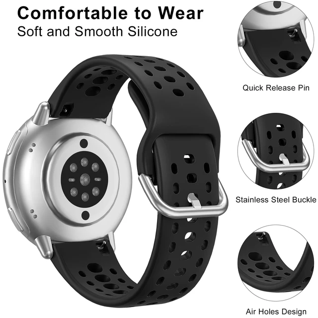 Alt view image 2 of 7 - Watch Bands for Amazfit Active 2/Active 3 Premium/Active 5 Pack 20mm Soft Silicone Replacement Sports Strap for Amazfit Cheetah 2 Pro/GTS 4/Bip 3 Pro/U Pro Accessory Women Men