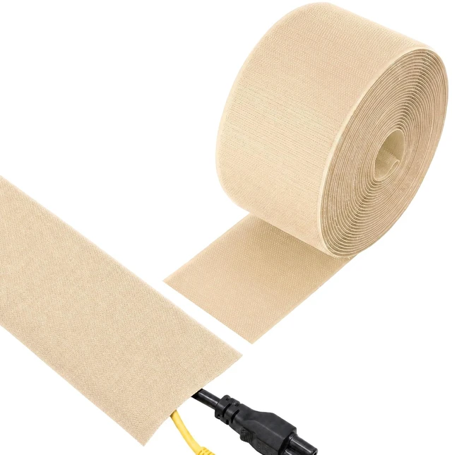 Main image of Cord Cover for Carpet, 24.6 ft x 3 in Floor Cable Management Strip, Reusable Hook and Loop Cord Protector for Wires on Carpet, Cuttable Wire Hider for Office Desk Home, Khaki