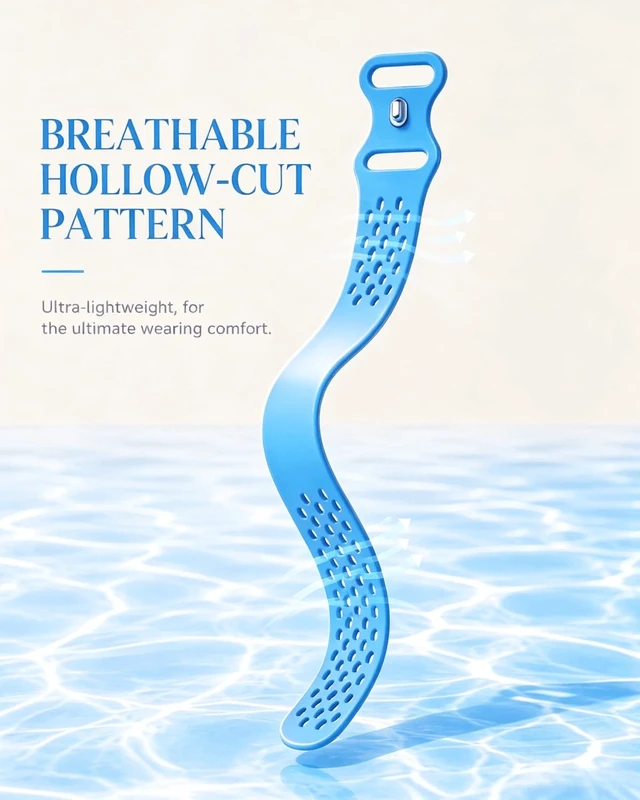 Alt view image 3 of 7 - Silicone Band for Google Fitbit Air,Adjustable Replacement Strap 130-210mm, Tidal Wave/ Cutout/ Python Pattern, Ultra-Soft, Sweat Resistant, Waterproof, Anti-Scratch, Skin-Friendly Silicone
