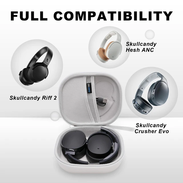 Alt view image 2 of 7 - Hard Case for Skullcandy Bluetooth Headphones, White(Case Only) for Skullcandy Crusher ANC 2/Crusher Evo/Crusher 1080/Crusher 720/Crusher/Crusher 540/Hesh ANC/Hesh Evo/Hesh 540 Headphones
