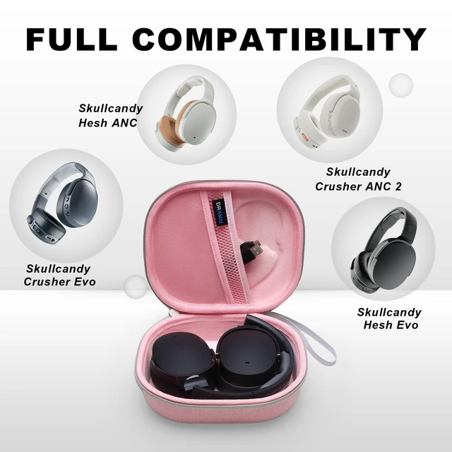 Alt view image 2 of 7 - Hard Case for Skullcandy Bluetooth Headphones, Pink(Case Only) for Skullcandy Crusher ANC 2/Crusher Evo/Crusher 1080/Crusher 720/Crusher/Crusher 540/Hesh ANC/Hesh Evo/Hesh 540 Headphones