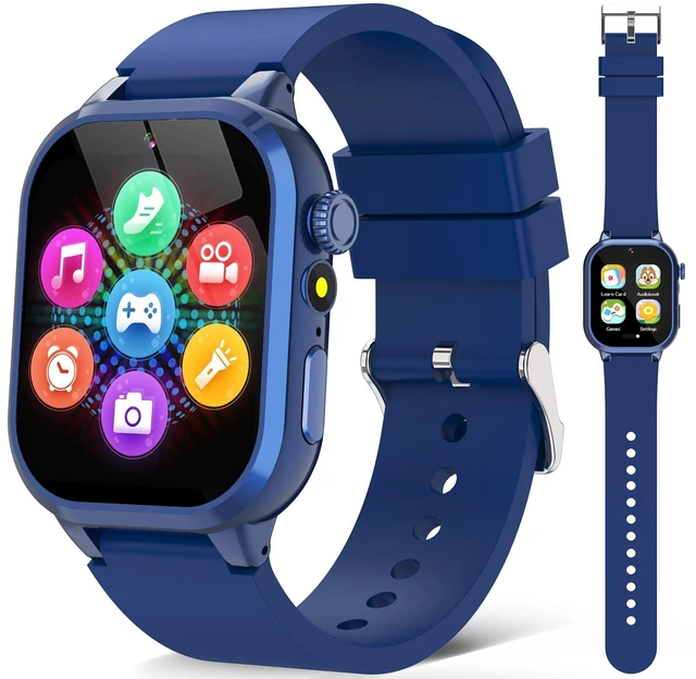 Main image of Kids Smart Watches for Girls Boys Toys Ages 4-12 with 30+ Games Video Recorder Music Alarm Clock Learning Card HD Touchscreen 4 5 6 7 8 Year Olds Birthday Gift (Blue)