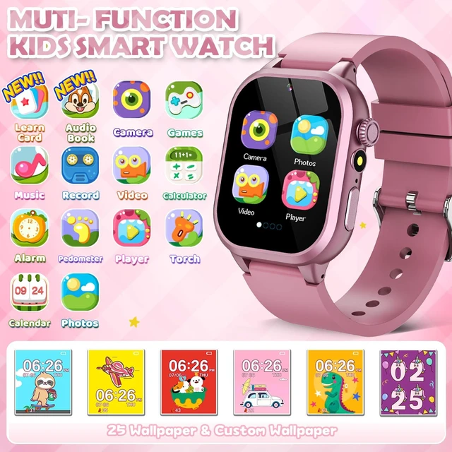 Alt view image 2 of 5 - Kids Smart Watches for Girls Boys Toys Ages 4-12 with 30+ Games Video Recorder Music Alarm Clock Learning Card HD Touchscreen 4 5 6 7 8 Year Olds Birthday Gift