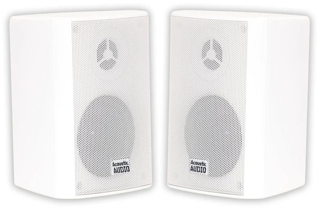 Main image of AA351W 2 Way High Performance Indoor Outdoor 500W Speakers with Powerful Bass (1 Pair, White)