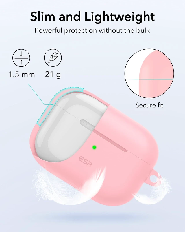 Alt view image 5 of 7 - for AirPods Pro 2 Case, Magnetic Lid, Cloud Series, Pink Compatible with AirPods Pro 2nd/1st Case (2023/2022/2019), (USB-C/Lightning Cable), Full Drop Protection Cover with Carabiner