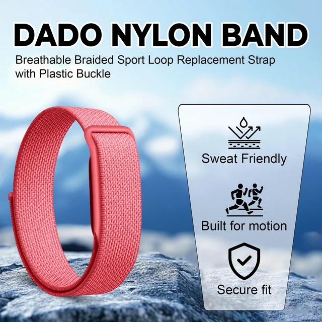 Alt view image 2 of 7 - Stretch Nylon Loop Band Compatible with Google Fitbit Air, Soft Breathable Woven Sport Strap, Adjustable Elastic Replacement Wristband for Men & Women