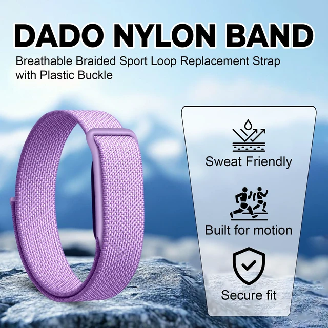Alt view image 2 of 7 - Stretch Nylon Loop Band Compatible with Google Fitbit Air, Soft Breathable Woven Sport Strap, Adjustable Elastic Replacement Wristband for Men & Women