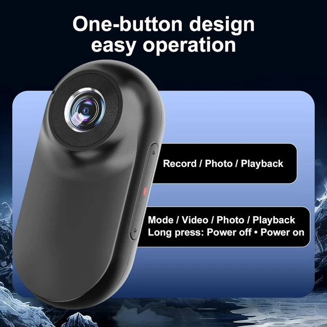 Alt view image 7 of 7 - Mini Body Cam with 16GB Memory Card, 26g Light Thumb Action Camera,Black 1.0" Screen, Hands-Free Wearable Hiking Camera, Helmet Camera for Motorcycle, Fishing, Pet POV Shooting, Ideal Gifts for Men