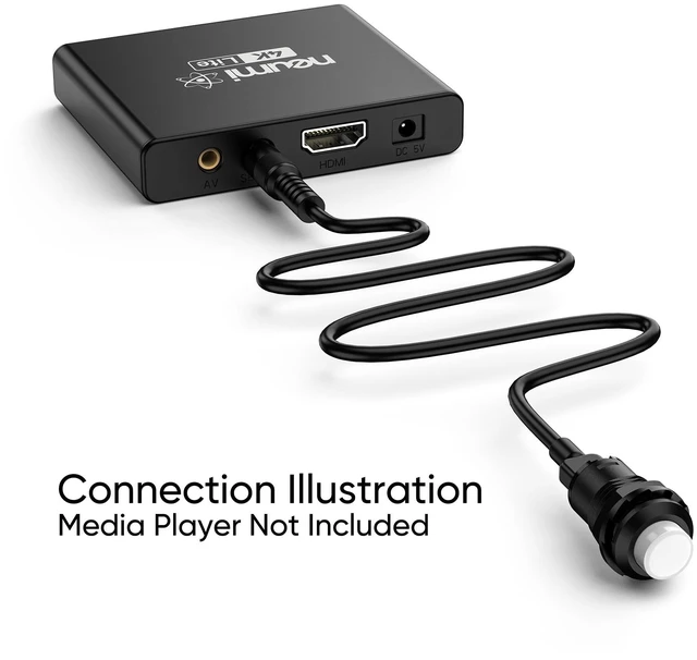 Alt view image 3 of 4 - Push Button Trigger for NEUMI Atom 4K Lite and Atom 1080P Media Players Fits Atom 4K Lite and Atom 1080P only; 9/16-inch (14.5mm) button, 1/2-inch (12.5mm) panel hole, 5ft (1.5m) cable