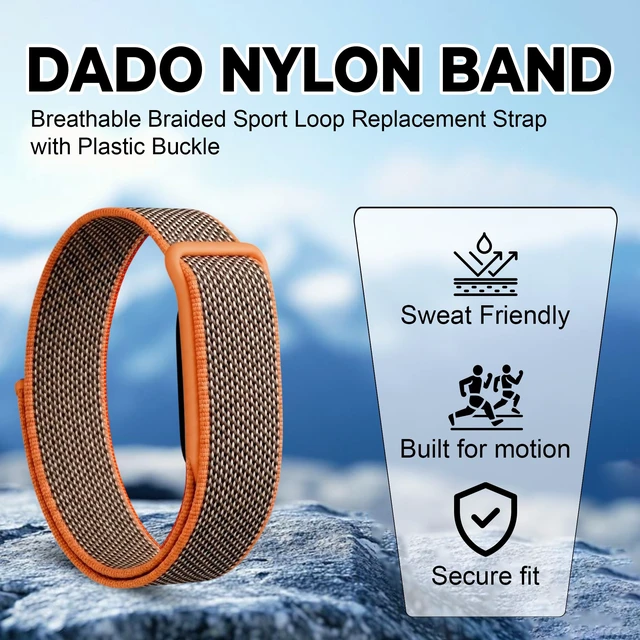 Alt view image 2 of 7 - Stretch Nylon Loop Band Compatible with Google Fitbit Air, Soft Breathable Woven Sport Strap, Adjustable Elastic Replacement Wristband for Men & Women