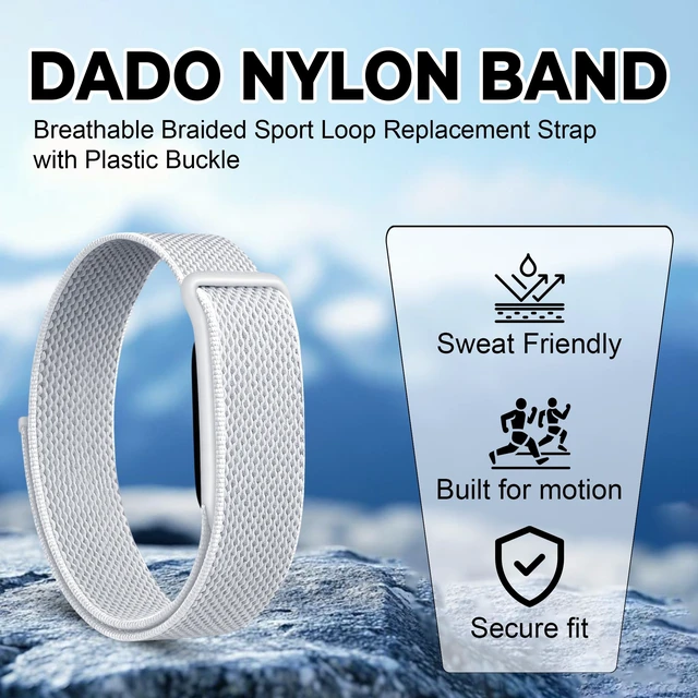 Alt view image 2 of 7 - Stretch Nylon Loop Band Compatible with Google Fitbit Air, Soft Breathable Woven Sport Strap, Adjustable Elastic Replacement Wristband for Men & Women