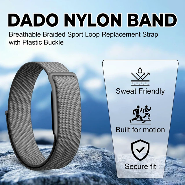 Alt view image 2 of 7 - Stretch Nylon Loop Band Compatible with Google Fitbit Air, Soft Breathable Woven Sport Strap, Adjustable Elastic Replacement Wristband for Men & Women