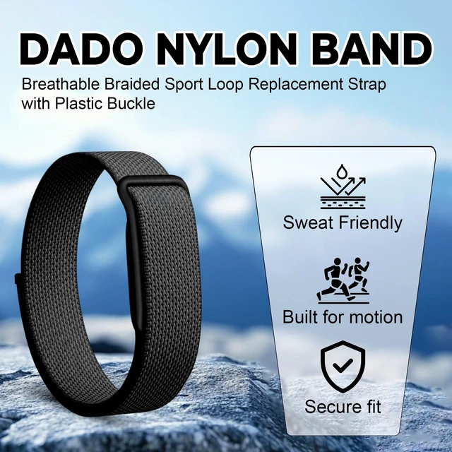 Alt view image 2 of 7 - Stretch Nylon Loop Band Compatible with Google Fitbit Air, Soft Breathable Woven Sport Strap, Adjustable Elastic Replacement Wristband for Men & Women