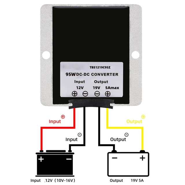 Alt view image 6 of 7 - DC/DC Converter 12V Step Up to 19V 5A 95W Voltage Regulator, Power Adapter Voltage Booster, Power Supply Module Boost Transformer for Car Truck Vehicle Boat