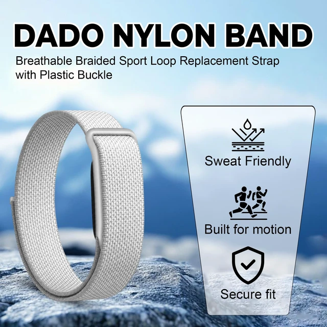 Alt view image 2 of 7 - Stretch Nylon Loop Band Compatible with Google Fitbit Air, Soft Breathable Woven Sport Strap, Adjustable Elastic Replacement Wristband for Men & Women