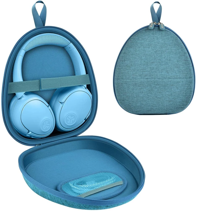 Main image of Headphone Travel Case with Secure Strap and Accessory Pocket, Green Hard Shell Protection, Fits Most Foldable Over-Ear Headphones, 7.87 x 6.8 x 0.9 in Interior, for Music Fans, Case Only