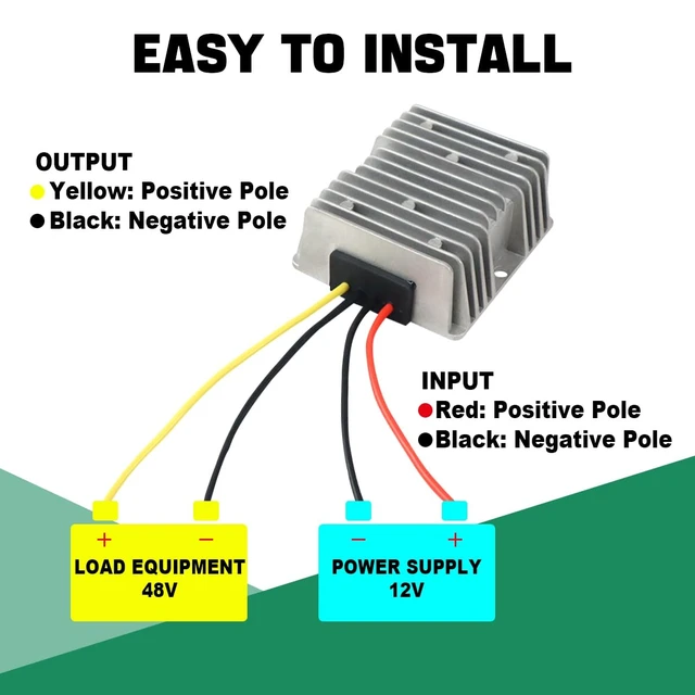 Alt view image 4 of 6 - 36V 48V to 12V DC Buck Converter 20A 240W Step Down Converter Power Supply Voltage Regulator for Car, Truck, Golf Cart, LED Light, CCTV(Input 35-60V)