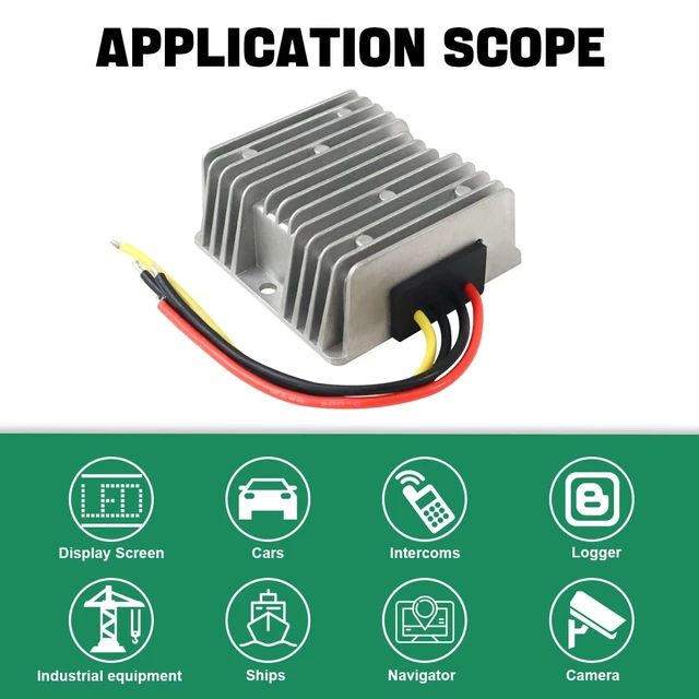 Alt view image 5 of 6 - 36V 48V to 12V DC Buck Converter 20A 240W Step Down Converter Power Supply Voltage Regulator for Car, Truck, Golf Cart, LED Light, CCTV(Input 35-60V)