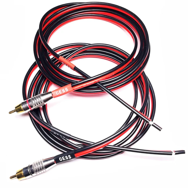 Alt view image 2 of 6 - RCA Plug to Speaker Wire Leads, 6 ft, 14AWG, 2-Pack Gold plated RCA plugs help resist oxidation and contact noise