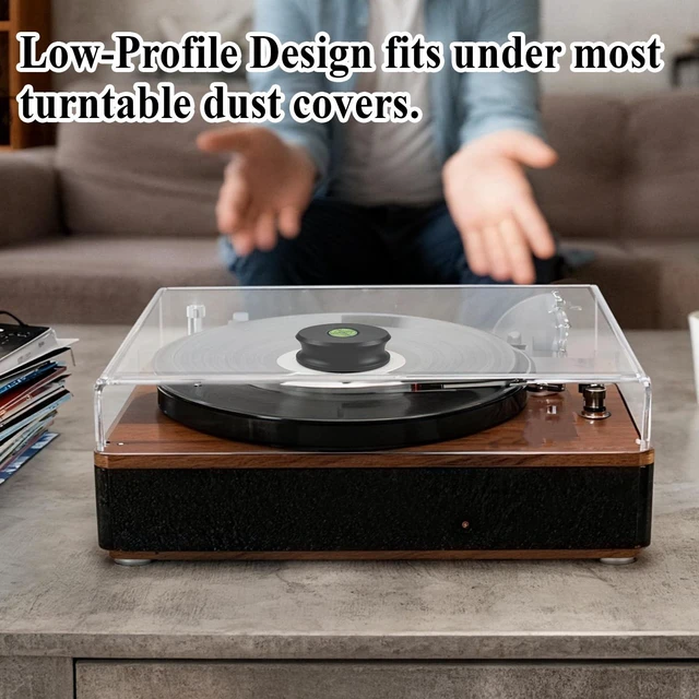 Alt view image 2 of 5 - Record Weight Stabilizer with Level Black Low Profile Design Vinyl LP Disc Turntable Weight Clamps for Record Player with Soft Base Pad 315