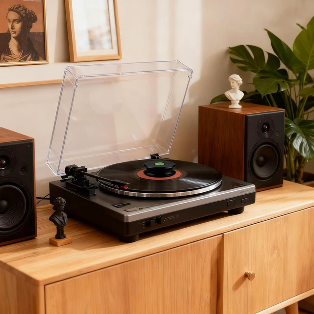 Alt view image 3 of 5 - Record Weight Stabilizer with Level Black Low Profile Design Vinyl LP Disc Turntable Weight Clamps for Record Player with Soft Base Pad 315