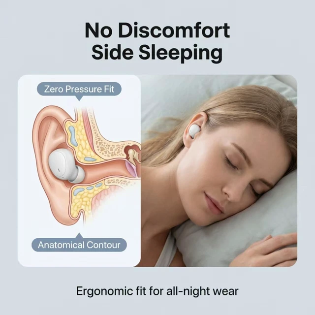 Alt view image 4 of 7 - Ultra small mini earphones Mini Invisible Wireless Earbuds for Small Ear Canals, Low Profile Hidden Sleep Earbuds, IPX5 Waterproof Bluetooth Headphones for Work, Side Sleep & Daily Use (white)