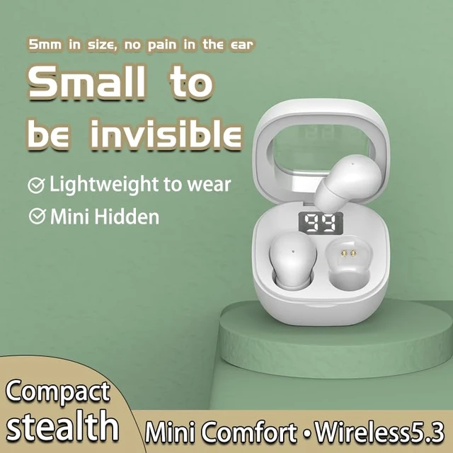 Alt view image 7 of 7 - Ultra small mini earphones Mini Invisible Wireless Earbuds for Small Ear Canals, Low Profile Hidden Sleep Earbuds, IPX5 Waterproof Bluetooth Headphones for Work, Side Sleep & Daily Use (white)