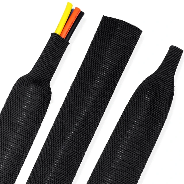 Main image of 2:1Heat Shrink Wire Loom Braided Cable Sleeves,Heat Resistant Fabric Woven Shrink Tubing Wiring Harness for Protection Automotive,Harness Cable,Cable Management (1/2"-12ft)