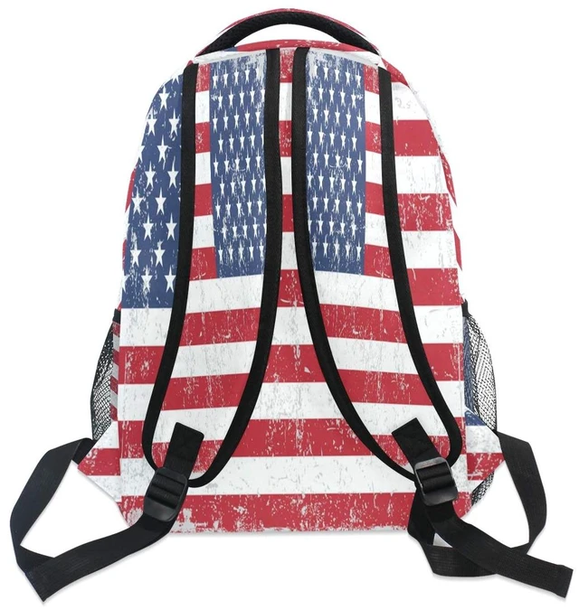Alt view image 4 of 7 - Vintage American Flag Backpack for Boys Girls Teens, College Backpack School Bag Lightweight Bookbag Travel Laptop Casual Daypack