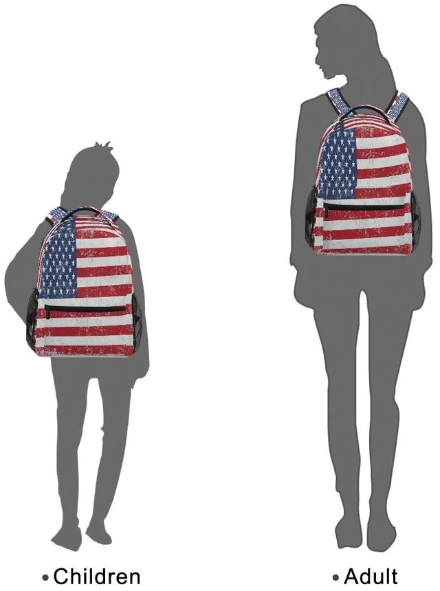 Alt view image 7 of 7 - Vintage American Flag Backpack for Boys Girls Teens, College Backpack School Bag Lightweight Bookbag Travel Laptop Casual Daypack