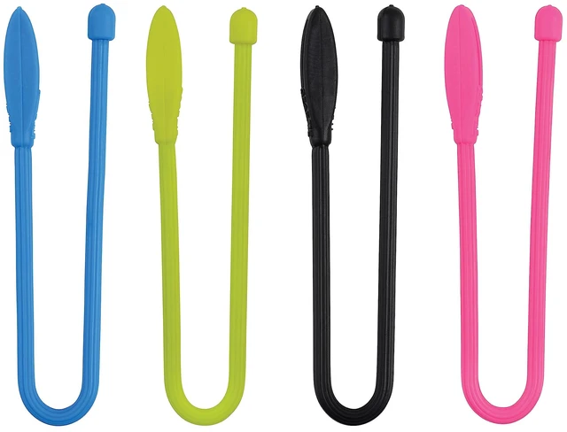 Main image of Gear Tie Cordable, The Orginal Reusable Rubber Twist Tie with Stretch-Loop For Cord Management + Storage, 6-Inch, Assorted Colors, 4 Pack, Made in the USA