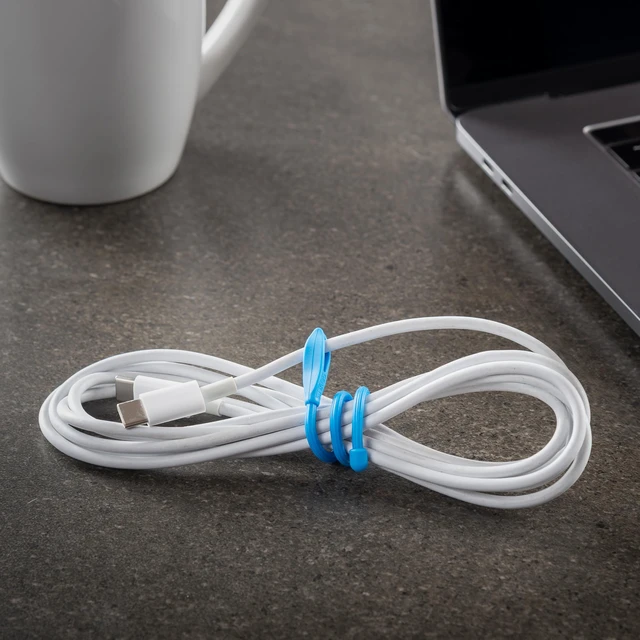 Alt view image 7 of 7 - Gear Tie Cordable, The Orginal Reusable Rubber Twist Tie with Stretch-Loop For Cord Management + Storage, 6-Inch, Assorted Colors, 4 Pack, Made in the USA