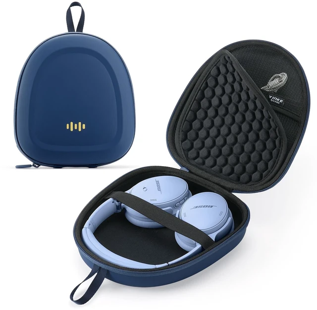 Main image of Headphone Hard Case Replacement for Bose QuietComfort Ultra QC45 QC35 QC25 QC15 QCSE Over-Ear Headphones, Super-Slim Upgrade PU Universal Portable Travel Organizer Bag (Blue)