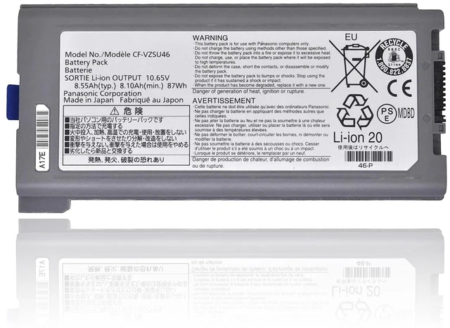Main image of New CF-VZSU46 CF-VZSU46U Laptop Battery for Panasonic Toughbook CF-30 CF-31 CF-53 MK1/MK2/MK3/MK4 CF-53AAGZX1M Series CF-VZSU46S CF-VZSU71U CF-VZSU72U 10.65V/8.55Ah 9cell