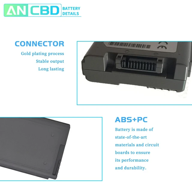 Alt view image 3 of 7 - New CF-VZSU46 CF-VZSU46U Laptop Battery for Panasonic Toughbook CF-30 CF-31 CF-53 MK1/MK2/MK3/MK4 CF-53AAGZX1M Series CF-VZSU46S CF-VZSU71U CF-VZSU72U 10.65V/8.55Ah 9cell