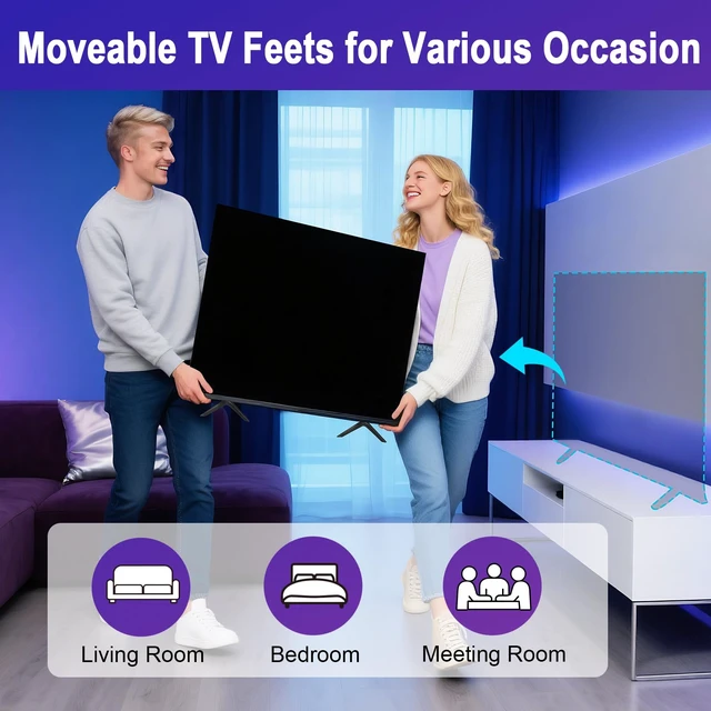 Alt view image 7 of 7 - Tv Legs Replacement for Samsung,TV Stand Legs for UN50TU7000 UN55TU7000 UN58TU7000 Models - Screwless Easy Install