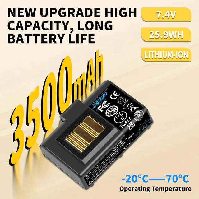 Alt view image 4 of 7 - 3500mAh ZQ520 ZQ620 Battery Replacement for Zebra Mobile Printer ZQ610 ZQLN320 QLN220 ZQ521 ZQ500 ZQ510 ZQ520 ZQ521 ZR628 ZR638 ZR658 ZR668 ZQ620 Upgrade Lithium Battery