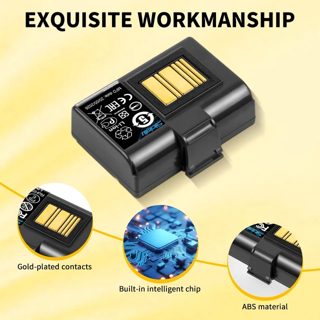 Alt view image 3 of 7 - 3500mAh ZQ520 ZQ620 Battery Replacement for Zebra Mobile Printer ZQ610 ZQLN320 QLN220 ZQ521 ZQ500 ZQ510 ZQ520 ZQ521 ZR628 ZR638 ZR658 ZR668 ZQ620 Upgrade Lithium Battery