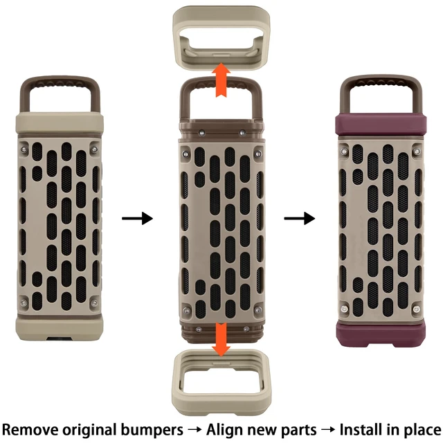 Alt view image 4 of 7 - for Turtlebox Ranger Bumpers, Protective Snap-On Covers, Maroon Red Premium Soft Silicone Material, Shock Cushioning, Enhanced Grip, Long-Lasting Performance